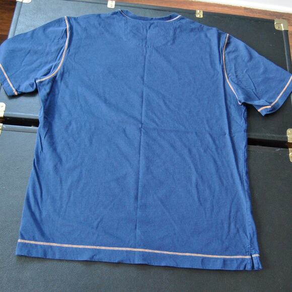 Robert Graham Medium Blue Short Sleeve Shirt w/ Small Skull Logo - Picture 5 of 7